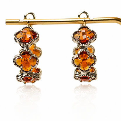 Crystal Clover Hoops