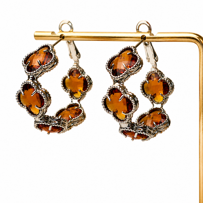 Crystal Clover Hoops
